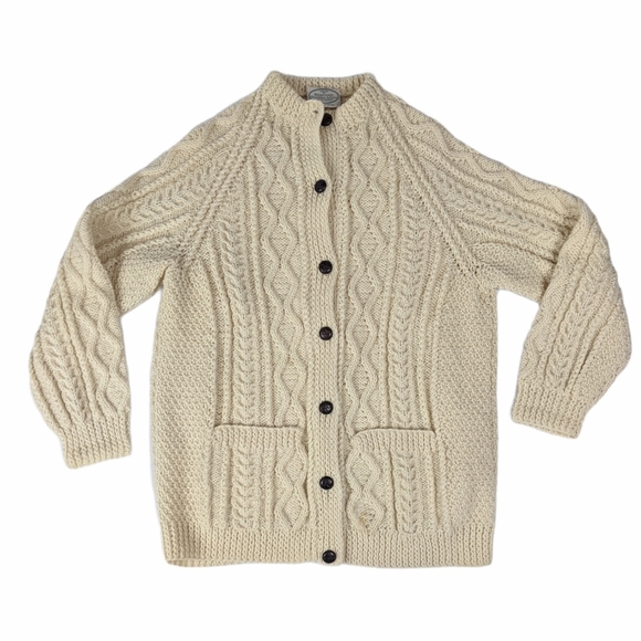 Blarney Woolen Mills Sweaters - Handknit Ireland Wool Fisherman Cardigan Sweater
